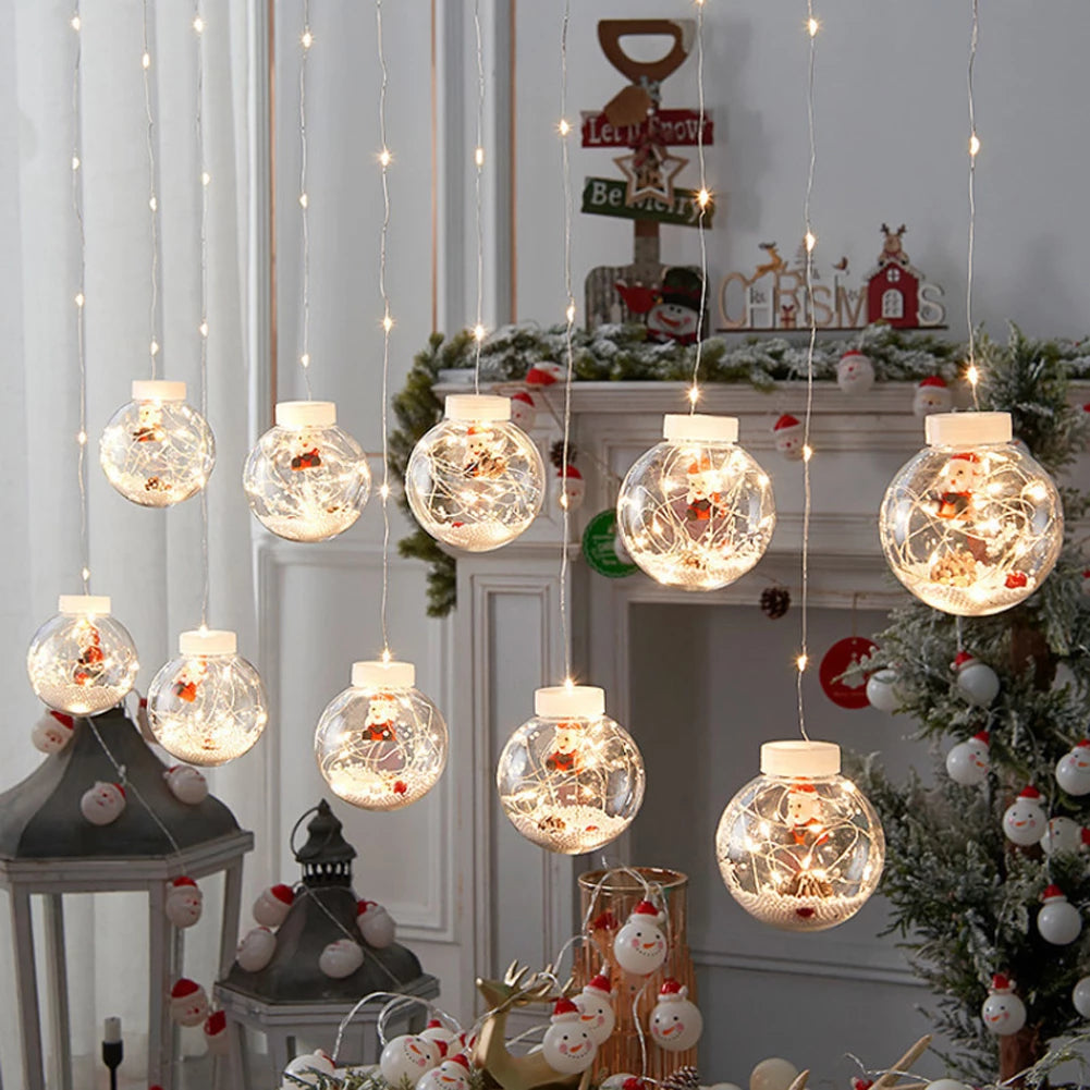 CORTINA DE NAVIDAD, ESFERAS DE LUZ LED