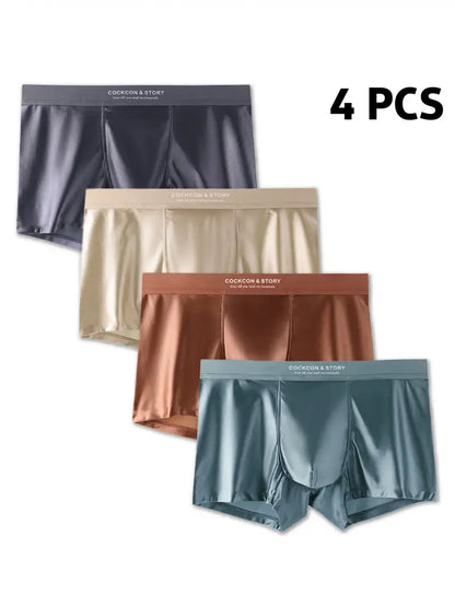 4 Boxers en Tela Sólida y Transpirable con Diseño Antideslizante portan solo  👇