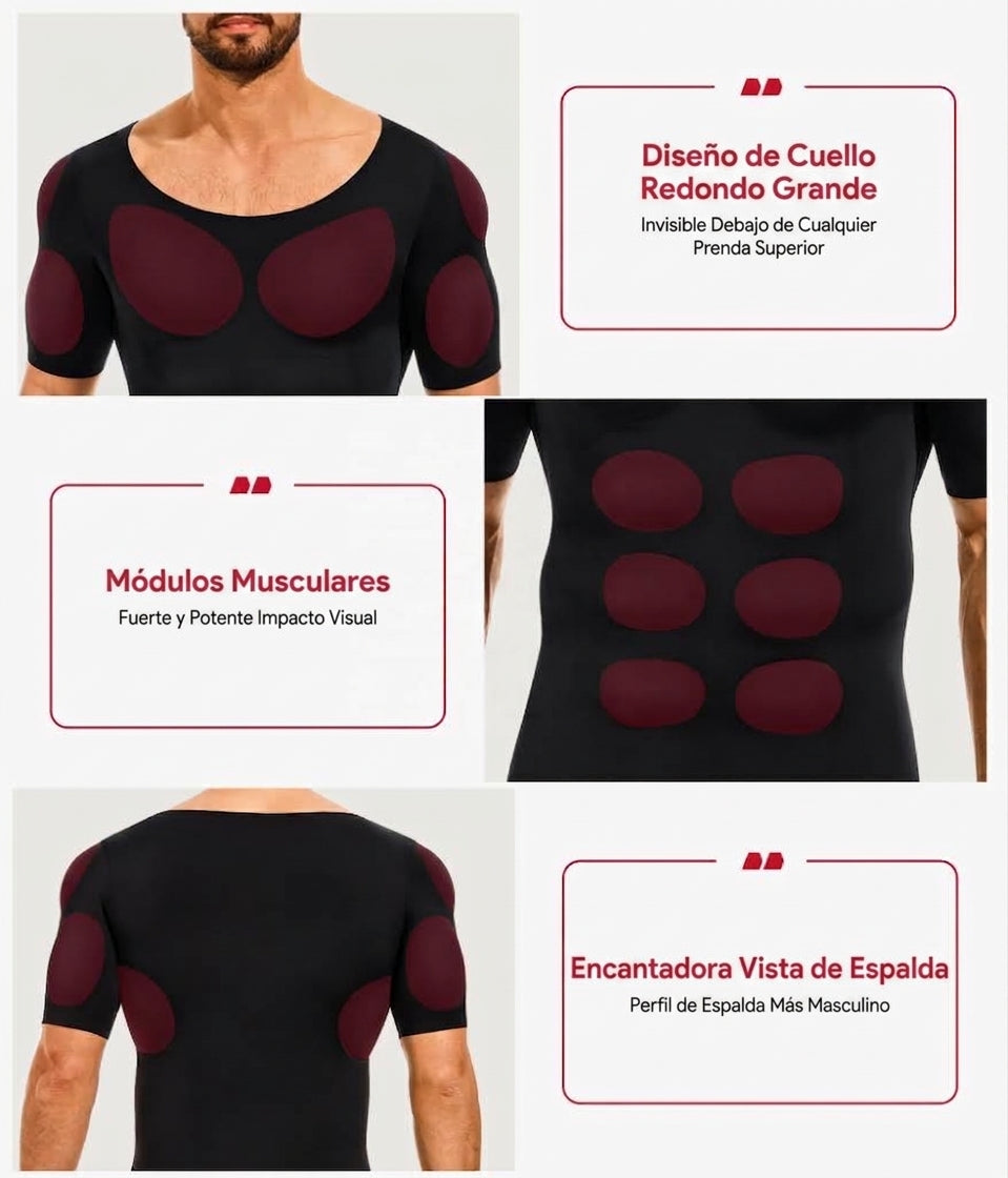 Camiseta con Músculos Falsos