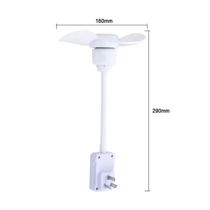 Ventilador de cuello de ganso y tomacorriente múltiple